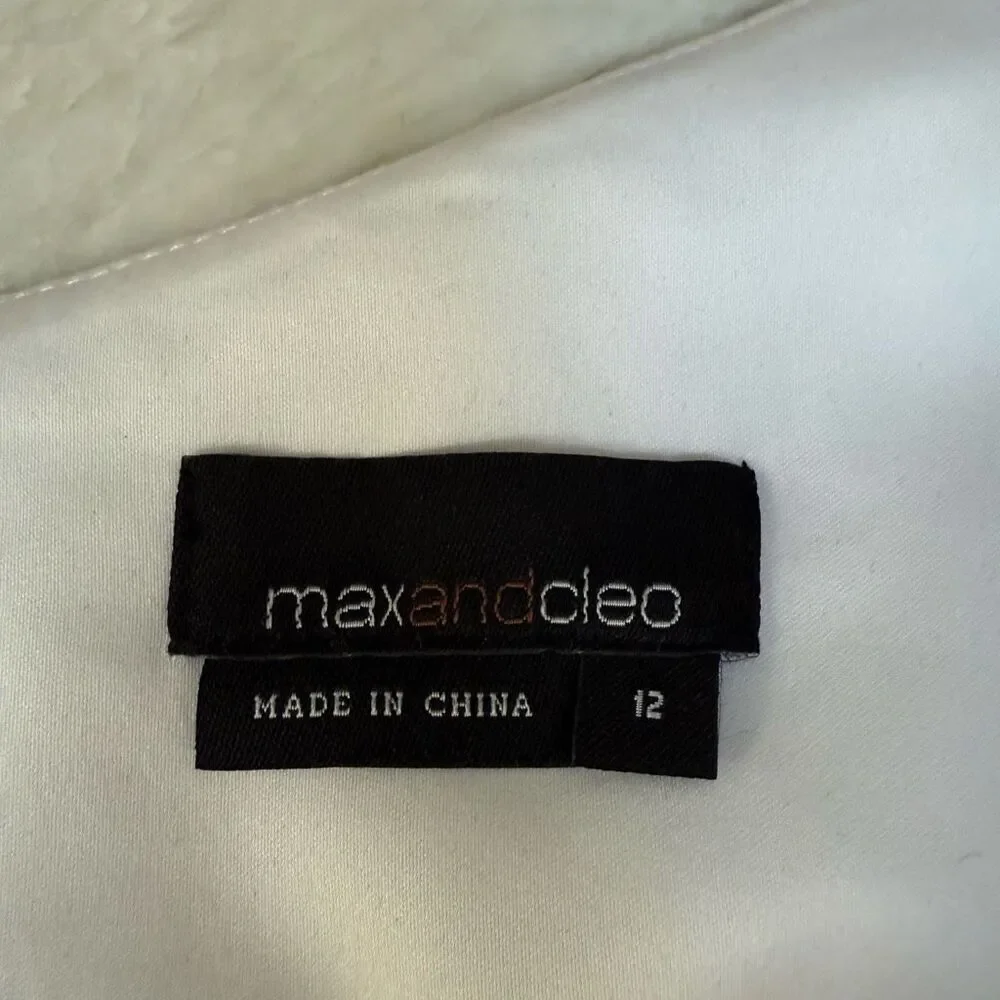 Max & Cleo one shoulder Chiffon Dress Size 12 Lined beaded shoulder detail